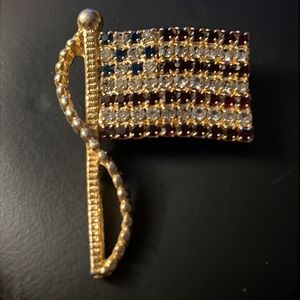US Flag Pin Rhinestones brooch